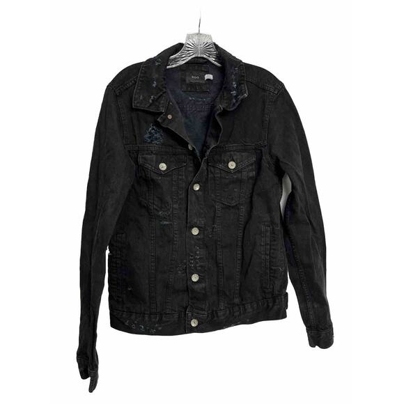 BDG Distressed Black Denim Jacket Size S-P